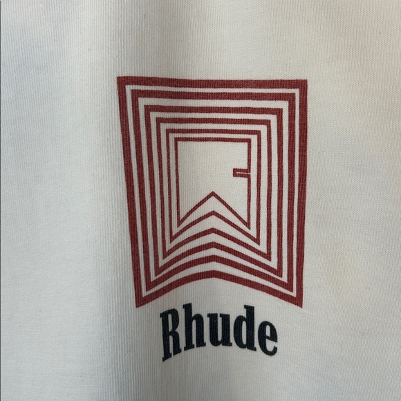 NWT Rhude Chevron Logo Repeat T-Shirt Size Large Vintage White - Picture 3 of 10